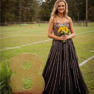 Black/Gold sequin Prom dress